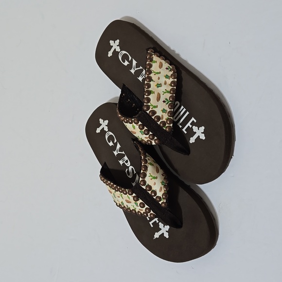 Gypsy Soule Women's Cactus 🌵 Print Flip-Flop Sandals - Picture 1 of 8